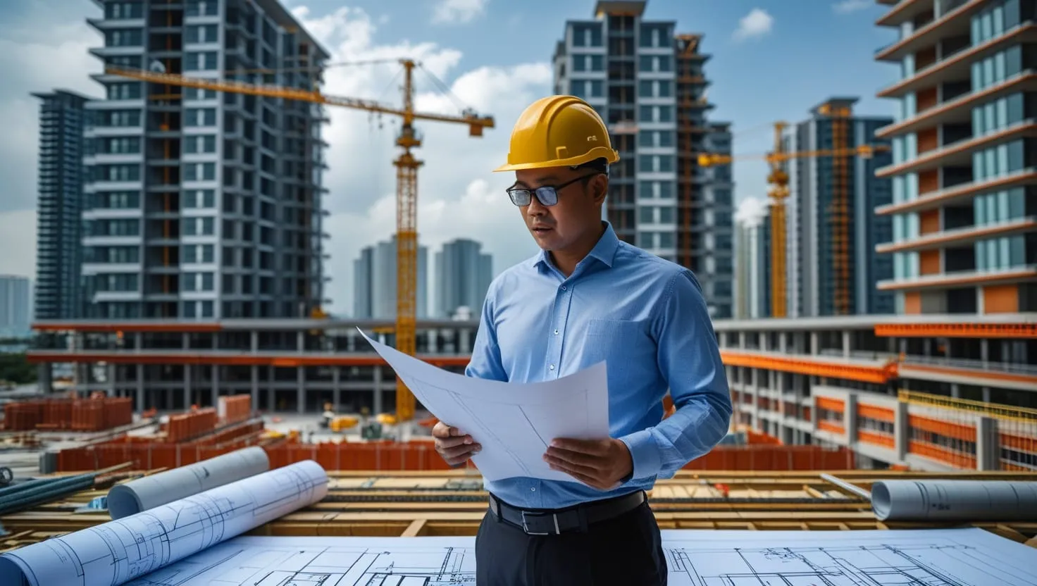 Pengurus projek dengan Kad Hijau CIDB di tapak pembinaan - Panduan lengkap Kad Hijau CIDB